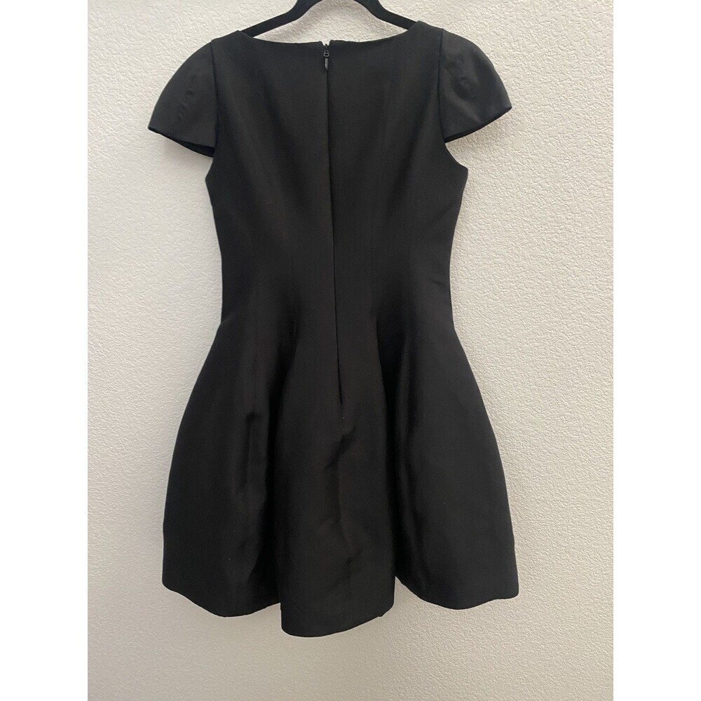 Halston Heritage Maggie Tulip skirt black v-neck skater dress Size 4 - Picture 5 of 13